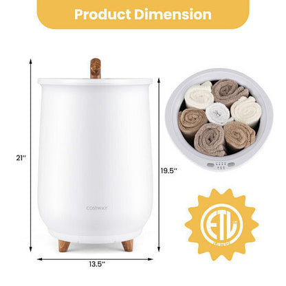 23L Large Luxury Bucket-Style Towel Warmer with Fragrant Disc Holder-White