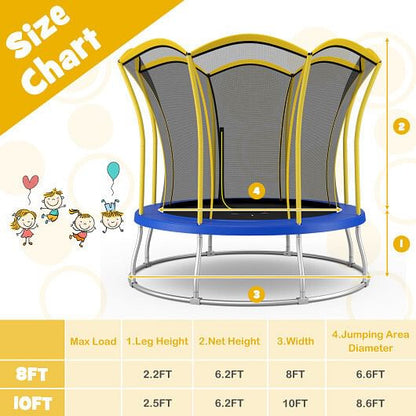 10 Feet Unique Flower Shape Trampoline with Galvanized Steel Frame-Orange