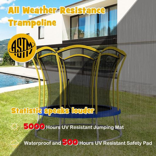 10 Feet Unique Flower Shape Trampoline with Galvanized Steel Frame-Orange
